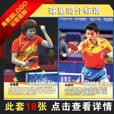 国家乒乓运动员简介标语 运动明星介绍标语 挂图海报宣传画展板