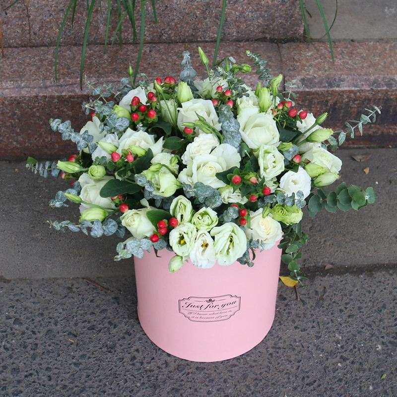 母亲节鲜干花束白玫瑰礼盒重庆速递同城上海成都南昌合肥生日配送