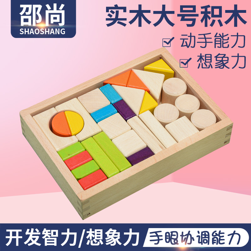 区角木质搭建科学发现室益智玩具