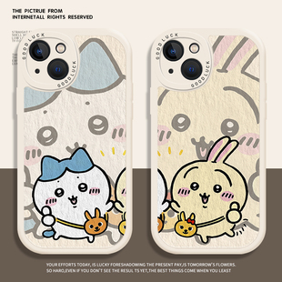 chiikawa适用苹果15手机壳iphone14promax情侣13油画12mini乌萨奇11新款x吉伊卡哇8plus小八xr周边xs可爱7/se