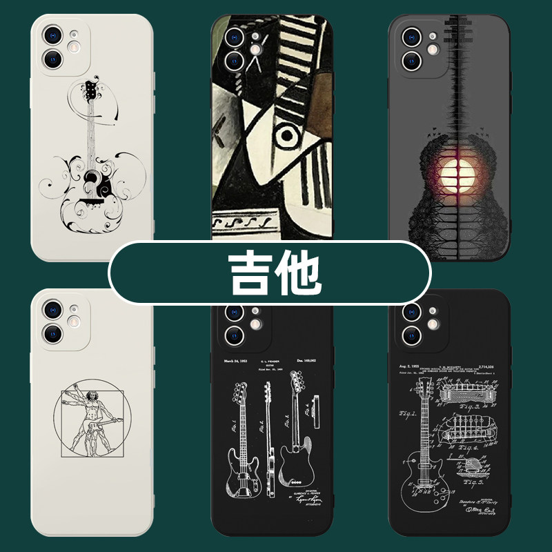 弹吉他猫咪手机壳软苹果14华为小米13适用iphone12promaxvivooppo11/x/8/7/6荣耀红米p60/mate50