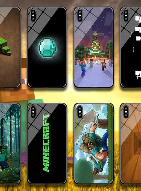 mc我的世界手机壳适用华为nova10史蒂夫p60苦力怕mate50防摔畅享50保护套麦芒11硅胶智选s7pro软壳钢化玻璃壳
