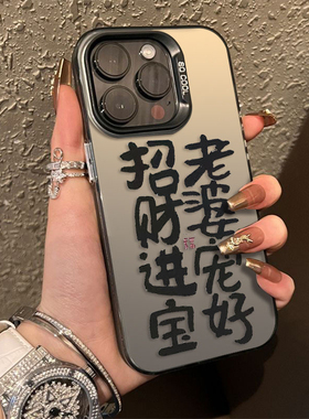 招财进宝适用苹果15promax手机壳新款iPhone14套ipone13小众12mini全包11pro彩银xsmax防摔xr潮牌xs男女款x