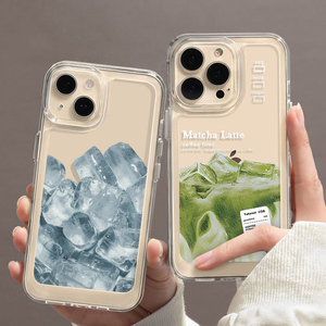 壳壳大世界适用苹果14手机保护套ins冰块抹茶拿铁iphone15手机保护壳13/12pro软壳11新款12全包边xs保护套14p