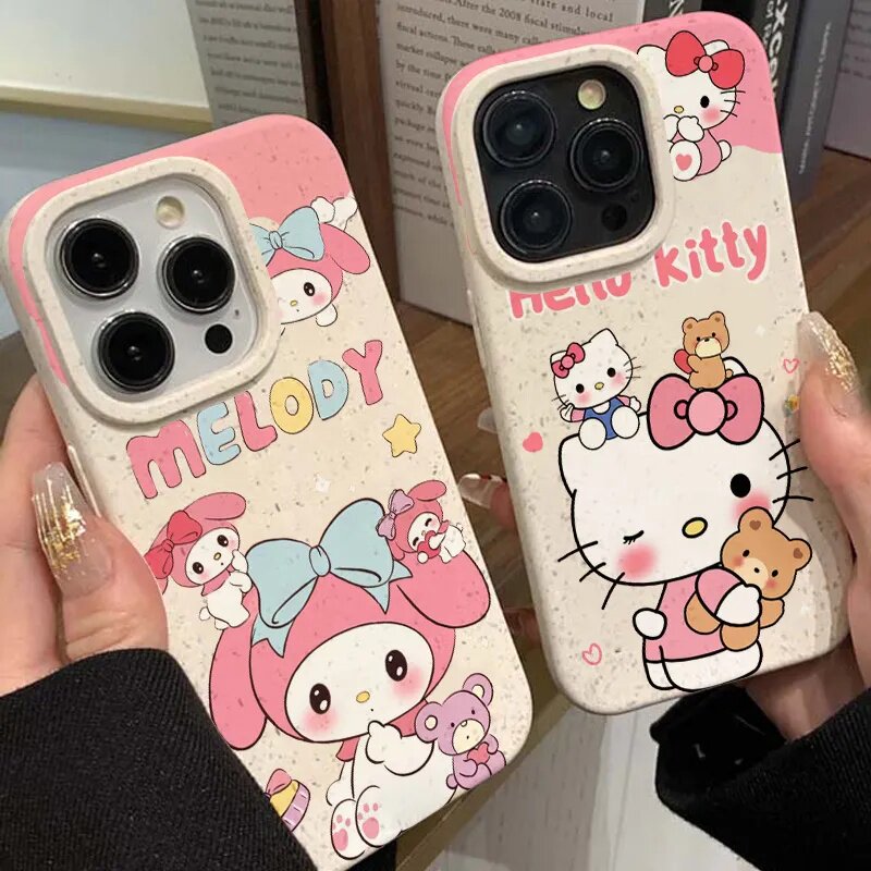 适用于苹果15promax手机壳新款iphone14高级感13pro卡通12凯蒂猫11美乐蒂8plus可爱7少女x女款xs全包xr套max