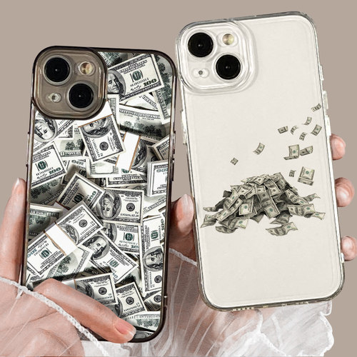 适用苹果15手机壳华为mate60pro美元iPhone14promax美金趣味12钞票11小米13暴富红米k60至尊版p40复古x50荣耀