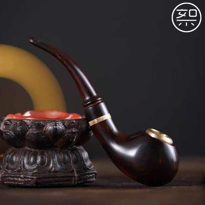 絮旧海南黄花梨德式烟斗降香黄檀红木手工盘玩实用送礼品长辈领导