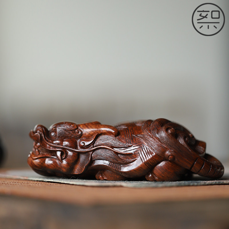 絮旧海南黄花梨龙龟霸下赑屃手把件降香黄檀红木手工雕刻湘工送礼