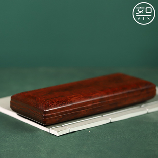 絮旧印度小叶紫檀整掏文盒摆件檀香紫檀收纳长方手串扁长红木印章