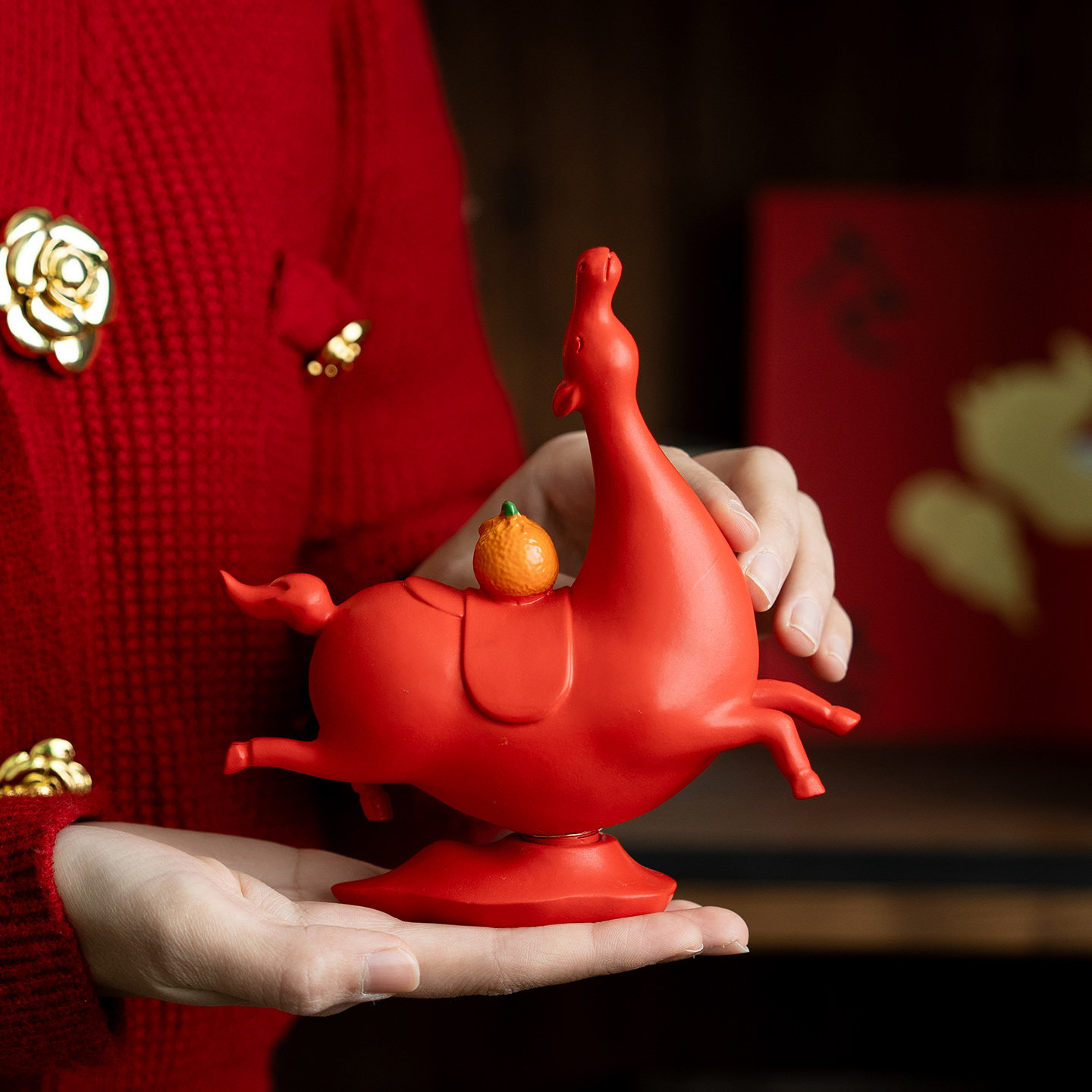 高端红色马上成新年吉祥物摆件旋转本命年送礼装饰品树脂桌面乔迁,家居饰品,桌面摆件,淘宝优惠券,粉丝福利购,淘宝优惠卷