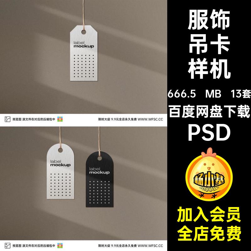 13套卡片吊卡样机吊牌图片牌子服饰PSD服装效果psd价格模板图片