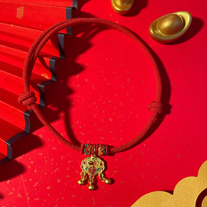 新年猫咪项圈红绳宠物项链狗狗小狗猫脖子饰品幼猫小猫平安锁围脖