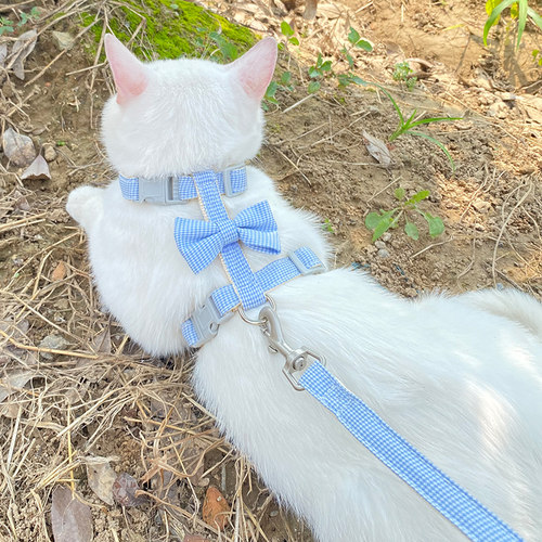 工字型猫咪牵引绳防挣脱外出专用夏季可爱猫绳子溜猫可调节遛猫绳