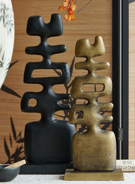 北欧简约现代创意镂空抽象摆件样板间售楼处酒店客厅玄关桌面摆设