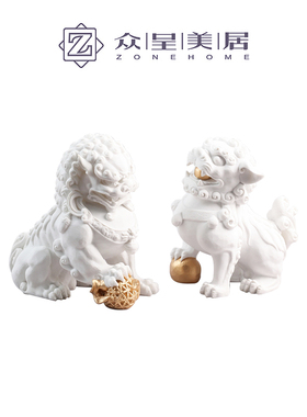 新中式风白色书房博古架家居装饰