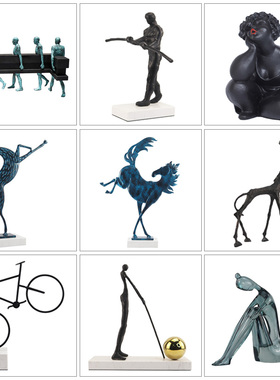 简约现代风抽象艺术博古架装饰品