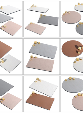 餐厅托盘编织纹皮革/金属