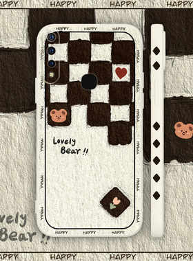 饼干格子熊vivoz5x手机壳v11i液态硅胶vlvoz3全包镜头防摔z3i直角边y85a保护套z1青春版女生z1i卡通y85侧边图