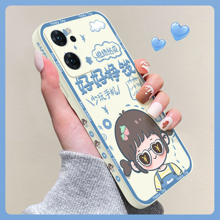 opporeno7手机壳reno7pro新款reno7se液态硅胶OPPO小众高级感Reno7创意文字7PRO可爱网红少女欧珀散热保护套
