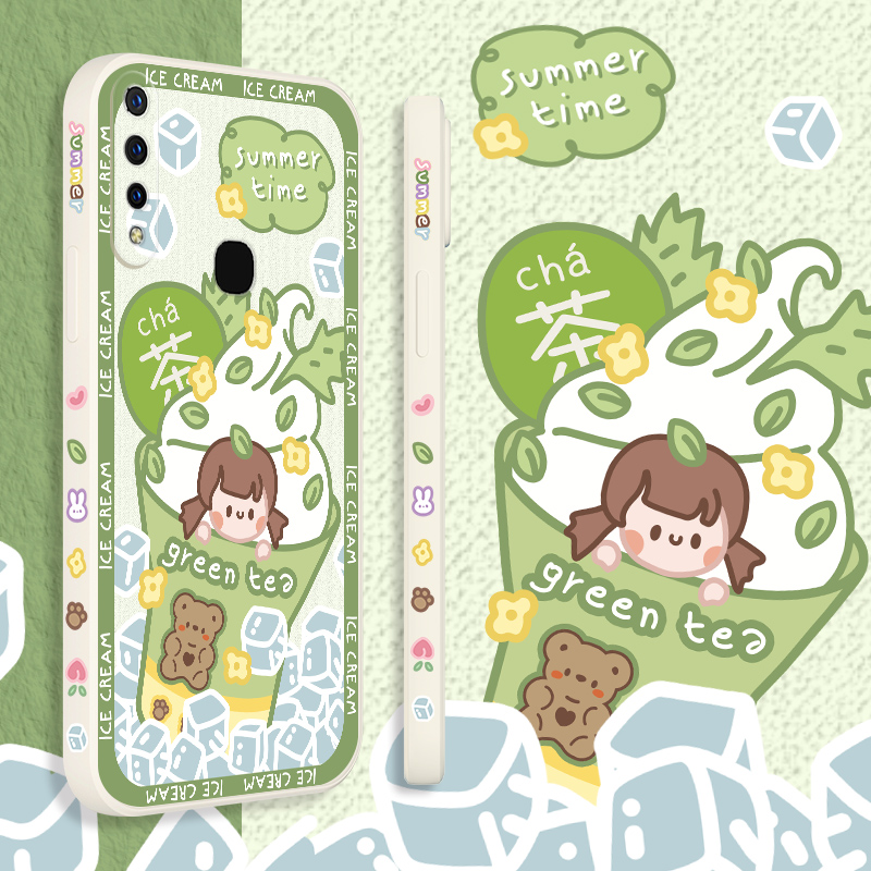 vivo抹绿液态硅胶超薄防摔手机壳