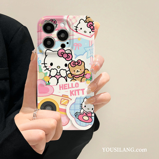 适用苹果15手机壳凯蒂帕奇13/14pro全包菲林壳iphone14promax春夏新款14plus高级感12/13mini创意防摔保护套