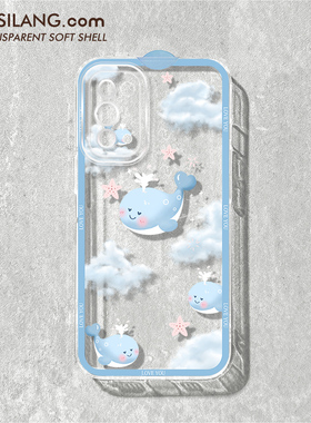 卡通蓝色鲸鱼opporeno5手机壳reno5pro透明Reno4新款高级RENO3情侣硅胶reno2超薄可爱renoz网红女OPPO保护套