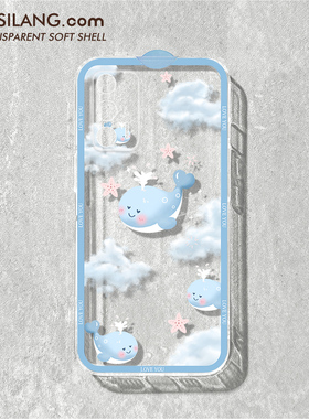 卡通蓝色鲸鱼realmegt手机壳oppo透明真我gtneo新款高级Neo5情侣硅胶gt2pro超薄q3pro可爱Realme10pro保护套