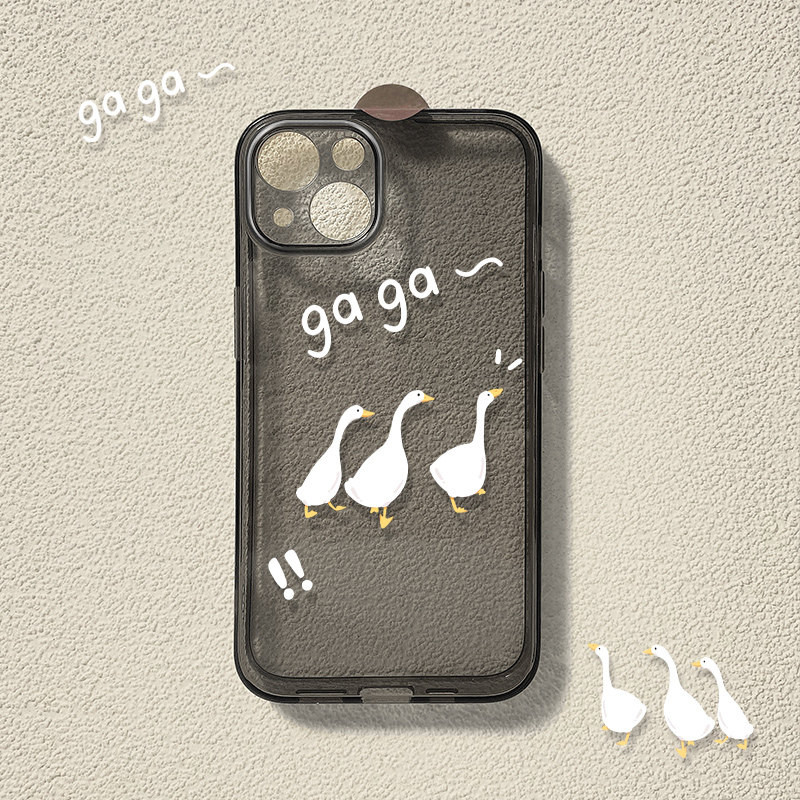 苹果13手机壳透黑C3917排队嘎