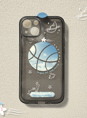 白云蓝天篮球适用苹果12手机壳13promax透黑11pro新款7/8plus简约xr防摔Xsmax女高级6/6s个性6SP手机套C3728