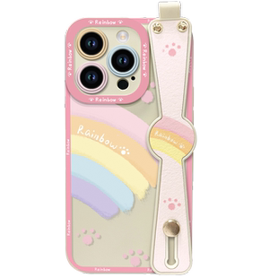 涂鸦彩虹适用红米k60手机壳k50/k40pro新款腕带K30至尊版液态硅胶note12/11/10全包镜头NT9/8pro女防摔保护套