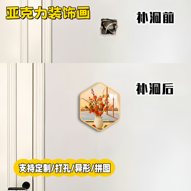 卡通ins防水门窗玻璃贴入户门玄关补洞遮丑创意贴画柜子装饰贴纸图片
