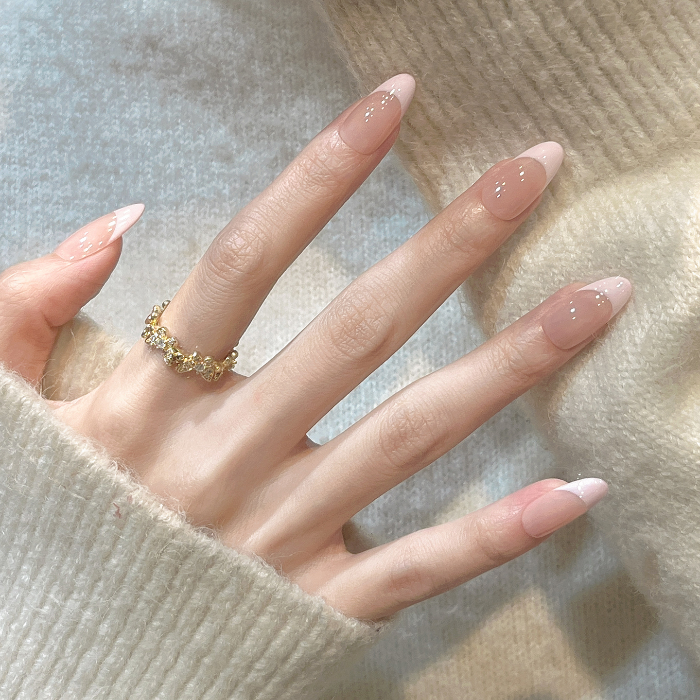 百搭经典法式温柔显白手工穿戴甲