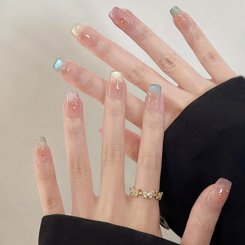 夏日糖果多巴胺彩虹猫眼穿戴美甲