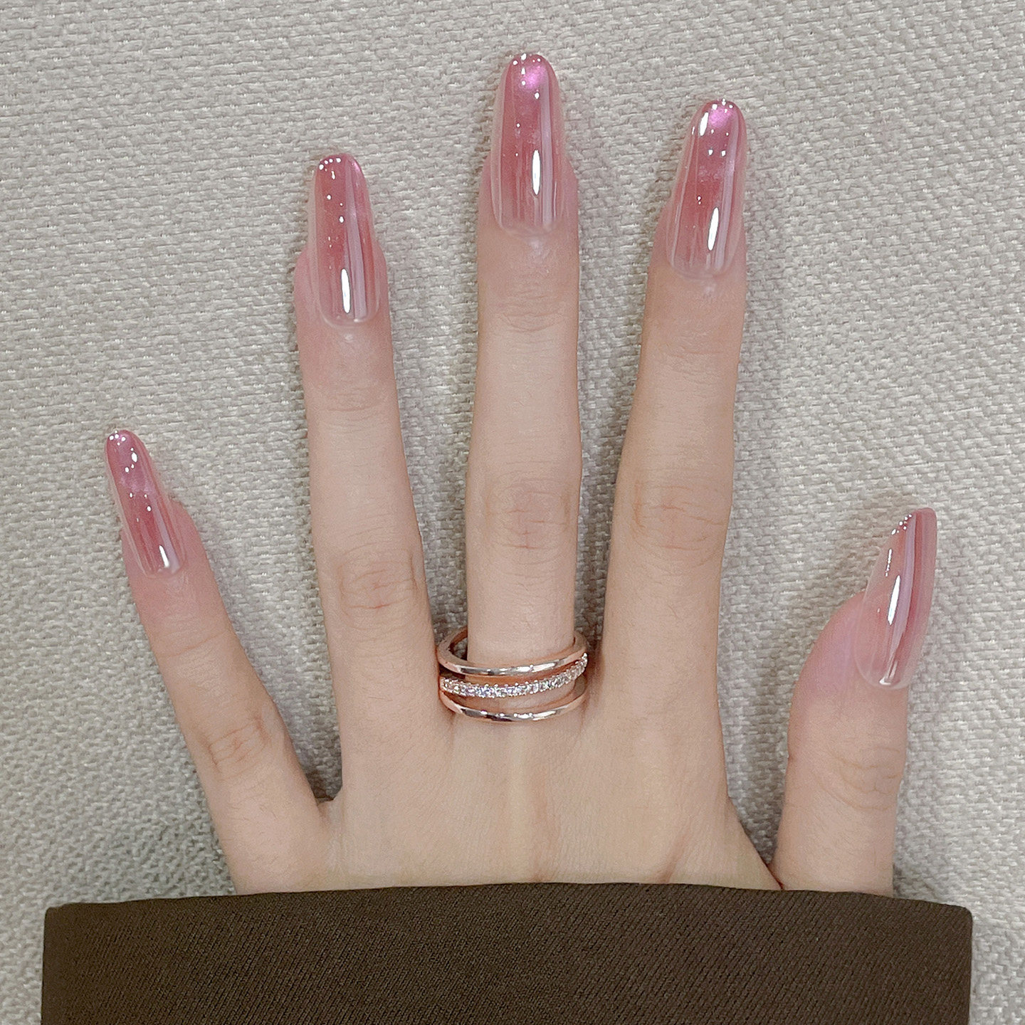 海莉同款裸粉色电镀猫眼穿戴甲中长款2026新款轻奢高级感桃腮流霞,彩妆/香水/美妆工具,穿戴甲/甲片,淘宝优惠券,粉丝福利购,淘宝优惠卷