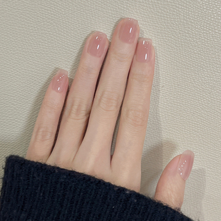 纯手工穿戴甲短款 高级感拍婚纱照绝美裸色显白美甲西西娅 2025新款