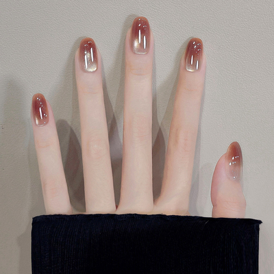 秋冬氛围感复古美拉德猫眼穿戴甲