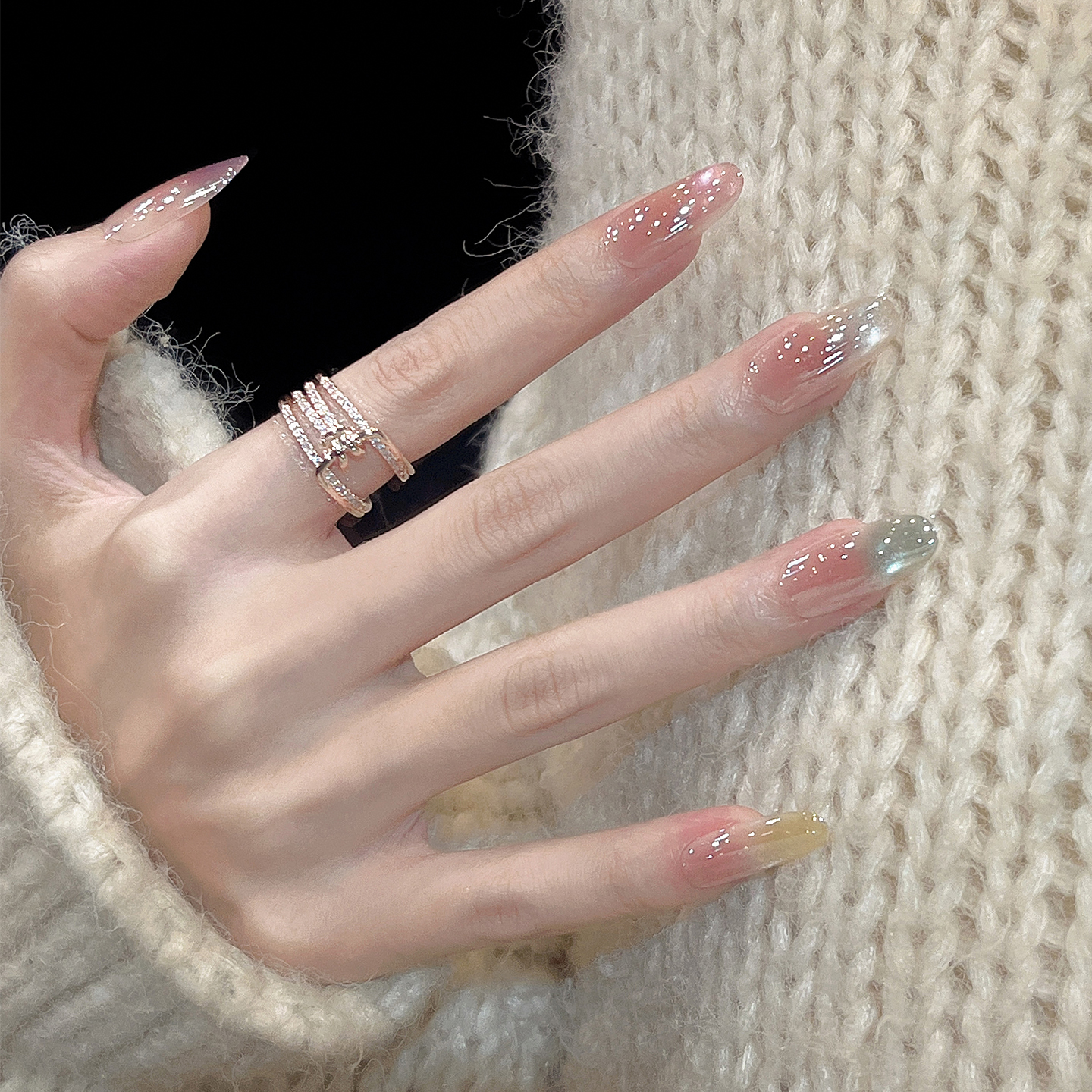 小众神仙款多巴胺电镀猫眼穿戴甲