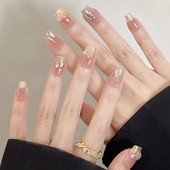 纯手工穿戴甲高级感2026新年款 碎钻仙女美甲精致美甲贴片北极之春