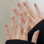 定制穿戴美甲贴片裸色精致多巴胺2026新款 超显白短款 猫眼梦幻晶莹