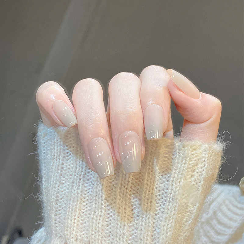 人气单品果冻感浅灰渐变美甲贴片