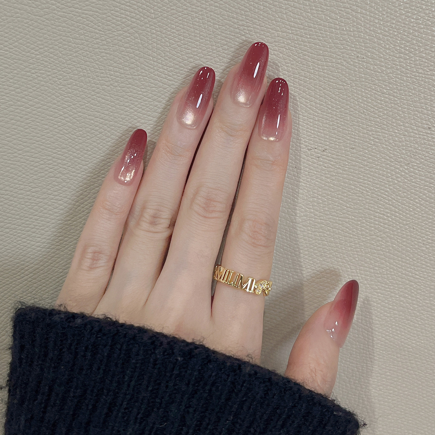 手工定制穿戴甲2026新款精致酒红渐变猫眼高级感新娘甲片绯色金砂,彩妆/香水/美妆工具,穿戴甲/甲片,淘宝优惠券,粉丝福利购,淘宝优惠卷