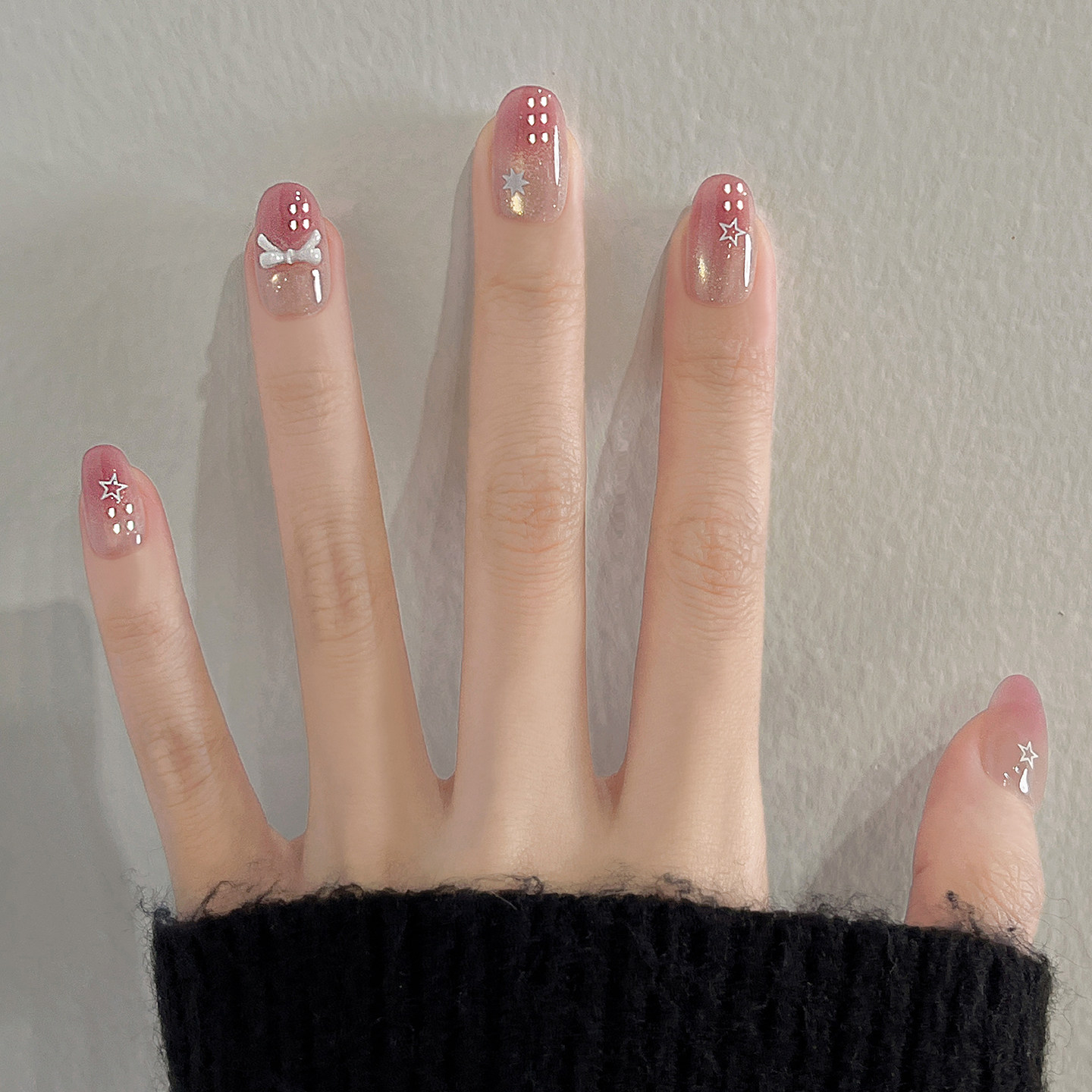 手工穿戴甲猫眼温柔渐变裸色2026新款高级感星星手绘美甲桃雾沁星,彩妆/香水/美妆工具,穿戴甲/甲片,淘宝优惠券,粉丝福利购,淘宝优惠卷