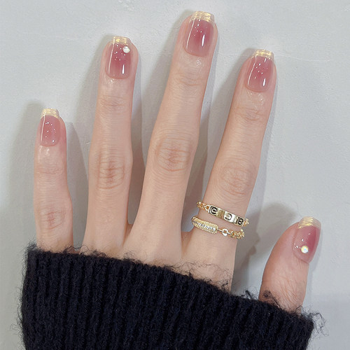 纯欲战神褶皱腮红法式手工穿戴甲