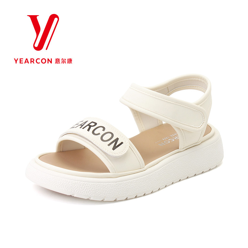 意尔康凉鞋女2025新款夏季配裙子凉鞋女款平底舒适软底简约沙滩鞋