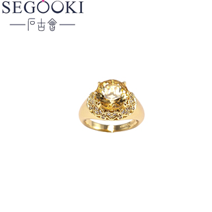 【芳芳力荐】SEGOOKI黄水晶豪镶款时尚戒指-9HSJ023