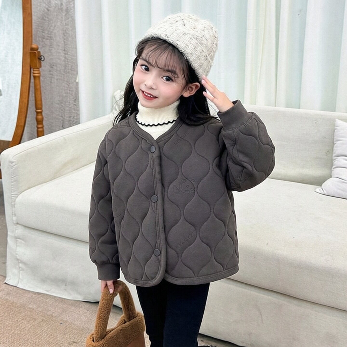 秋冬三层夹棉加厚校服保暖棉服