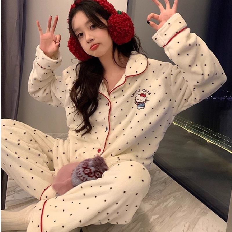 2025新款珊瑚绒睡衣女学生可外穿