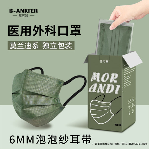 绿色时尚高颜值冬季医用外科口罩