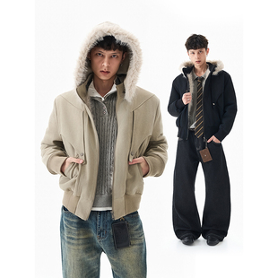 冬季加厚战马座山雕棉服连帽毛领夹克棉衣保暖棉袄外套男女款潮牌