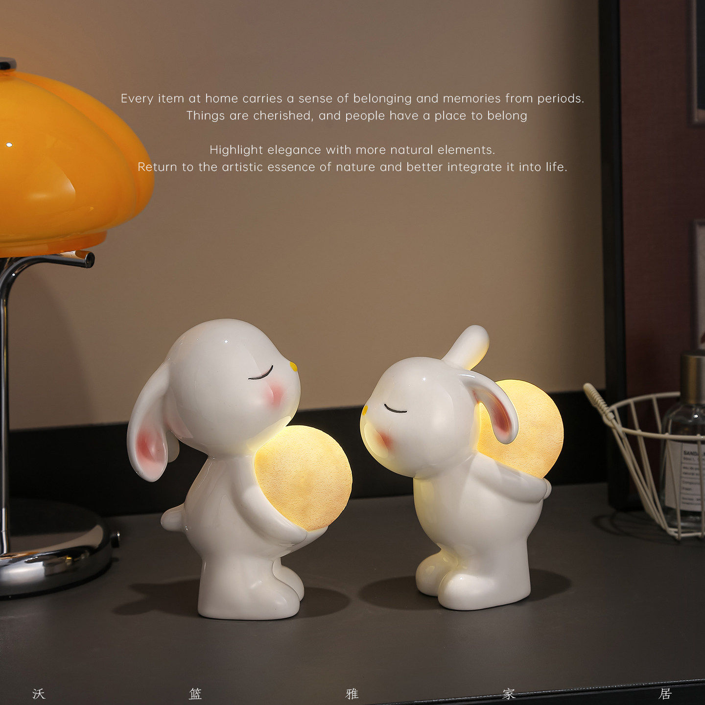 可爱兔子灯摆件装饰品中式陶瓷摆件家居桌面玄关酒柜摆件,家居饰品,桌面摆件,淘宝优惠券,粉丝福利购,淘宝优惠卷